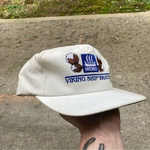Vintage Hydro Viking Ship Cotton Snapback Trucker Hat Retro Farm Ball Cap